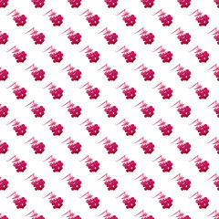 Selouettes of sprigs of berries in an abstract style on a white background. Isolated simple design. Berry seamless pattern in red watercolor. Ideal for summer textiles and kitchen decor