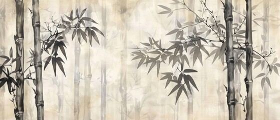 Obraz premium bamboo forest pattern