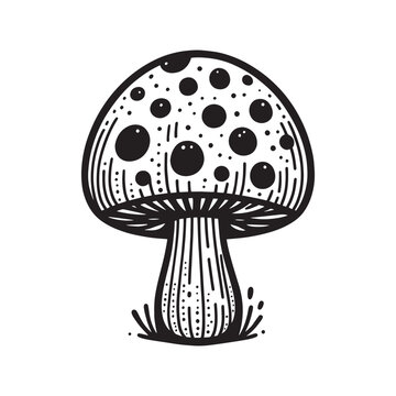 recommend clip art: Mushroom line art Vector Illustration