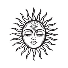 Sun Face Logo Vector Art, Icons, and Graphics on white background