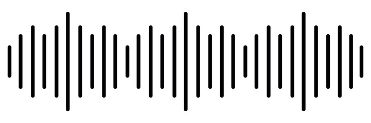 Sound wave icon. Vector illustration isolated on white background.