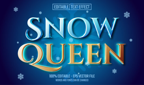 snow queen editable text effect