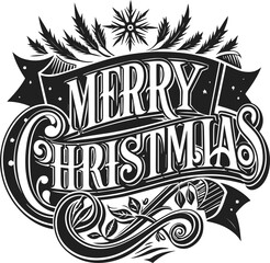 Merry Christmas typography design for t-shirt, vector