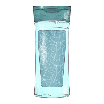 recommend clip art: Cosmetic, Gel, Lotion Bottle Hand drawn Illustration