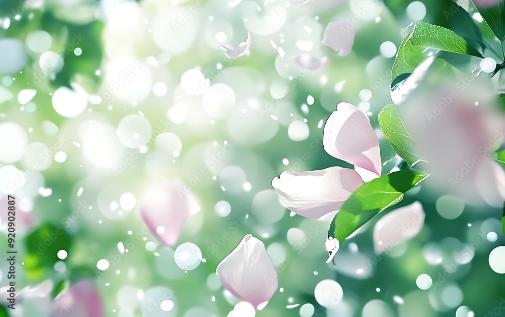Aufkleber background with close-up of delicate floral petals and soft bokeh