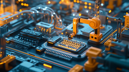 Futuristic AI-Powered Smart Factory with Real-Time Monitoring and Adaptive Manufacturing