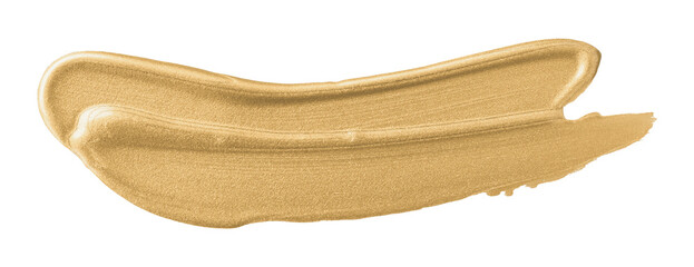 Shiny light brown brush stroke isolated on transparent background.