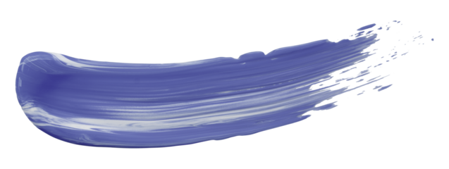 Shiny purple liquid brush strokes isolated on transparent background