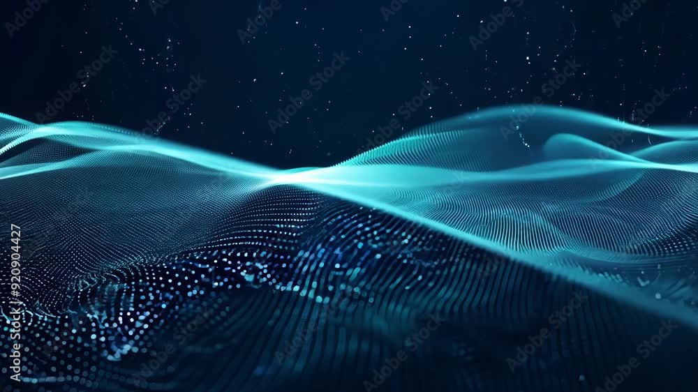 Aufkleber dynamic waves of light and particles create an immersive virtual environment, showcasing stunning di