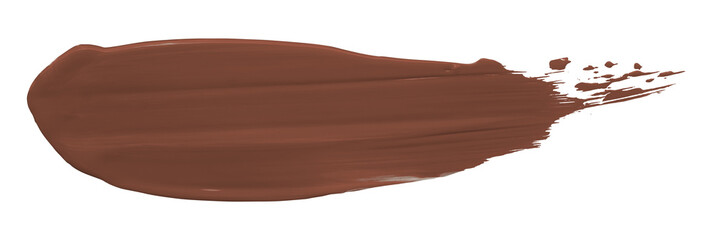 Shiny brown liquid brush strokes isolated on transparent background