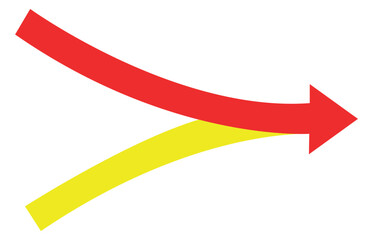 Two arrows merging icon. Clipart image isolated on white background.