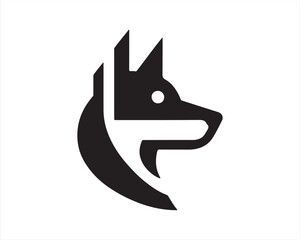 Dog head icon. Cartoon dog face. Vector illustration. Silhouette simple. Animal Logotype concept.Logo design template.