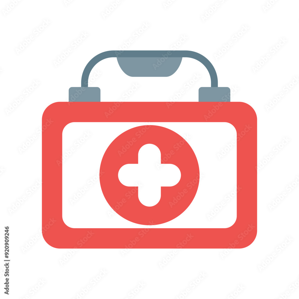 Poster first aid kit icon