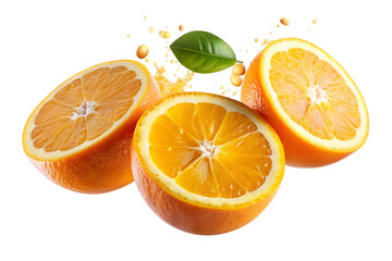 Fototapeta premium Juicy Orange slices png