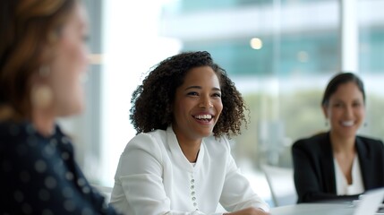 Group of diverse bank employees in a meeting room discussing a project 