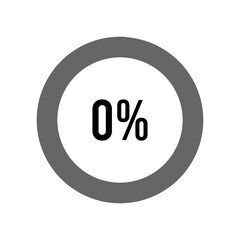 0% percent percentage diagram meter from ready-to-use for web design, user interface UI or infographic