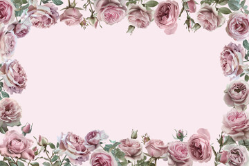 Editable Template Vintage Flower Frame Design