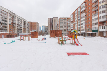 children's playground on the territory of an apartment building