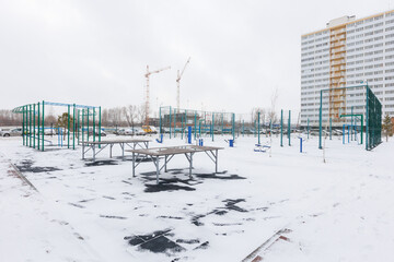 children's playground on the territory of an apartment building