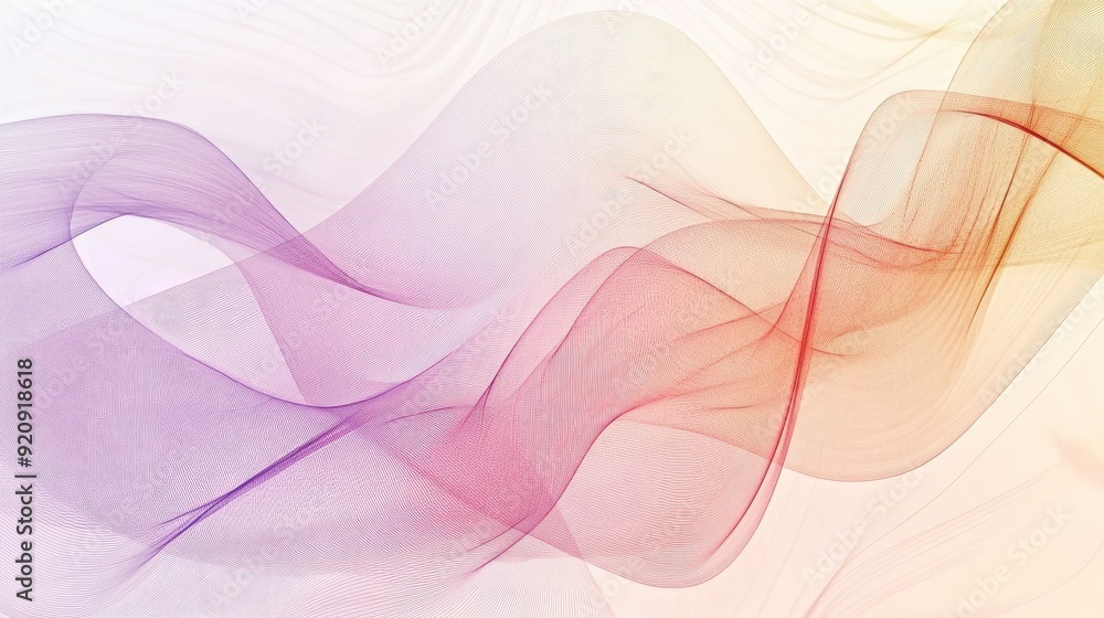 Poster elegant abstract line paper design with intricate, overlapping lines and a soft color palette, creat