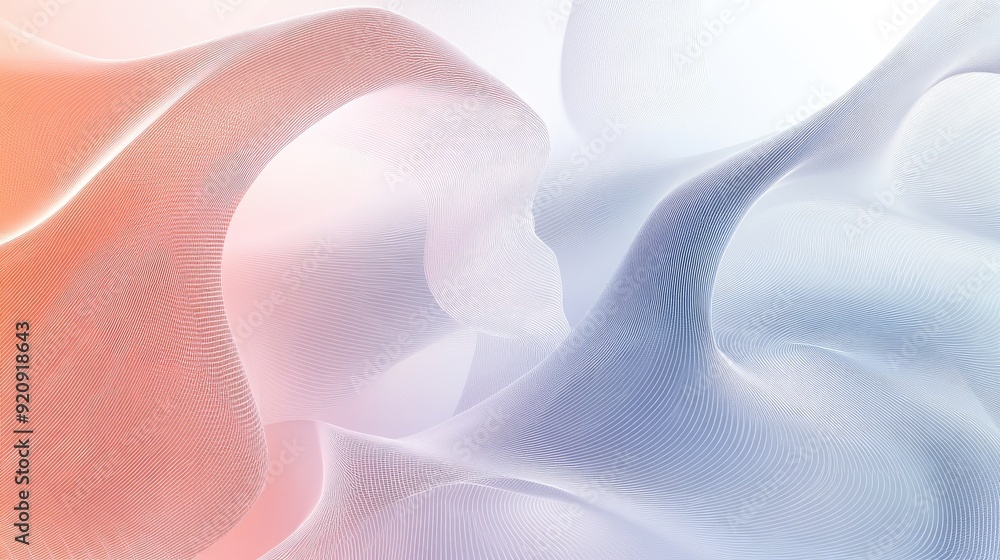 Poster Elegant abstract line paper design with intricate, overlapping lines and a soft color palette, creating a sophisticated and artistic effect