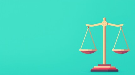 Scales of justice with equal weights, representing fairness,