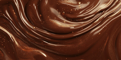 Indulgent Dark Chocolate Sauce Flowing in Mesmerizing Swirls with a Rich and Glossy Texture, Capturing the Perfect Blend of Decadence, Sweetness, and Elegance for Dessert Lovers