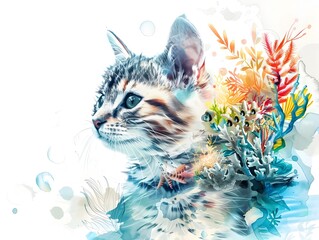 Regal Feline s Oceanic Odyssey Exploring the Serene Underwater World