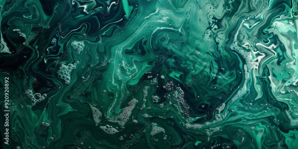 Poster an exceptionally beautiful abstract image displaying swirling patterns in shades of turquoise and da