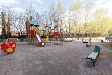 children's playground on the territory of an apartment building