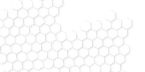 Abstract white hexagon pattern background.Hexagonal grid tile and mosaic structure mess cell.Abstract white hexagon concept background,Abstract white lines background,