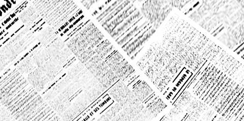 Fototapeta premium Old newspaper blank white grunge ripped torn posters crumpled white paper close-up diagonally, example document newspaper on the table scratch and noise word 