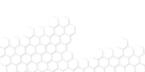 Abstract white hexagon pattern background.Hexagonal grid tile and mosaic structure mess cell.Abstract white hexagon concept background,Abstract white lines background,