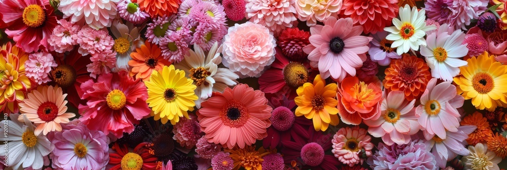 Aufkleber a stunning array of colorful flowers, intricately designed, creating a vibrant and joyful display fo