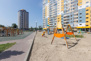 children's playground on the territory of an apartment building