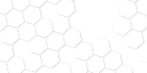 Abstract white hexagon pattern background.Hexagonal grid tile and mosaic structure mess cell.Abstract white hexagon concept background,Abstract white lines background,