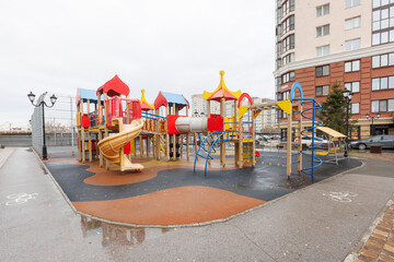 children's playground on the territory of an apartment building