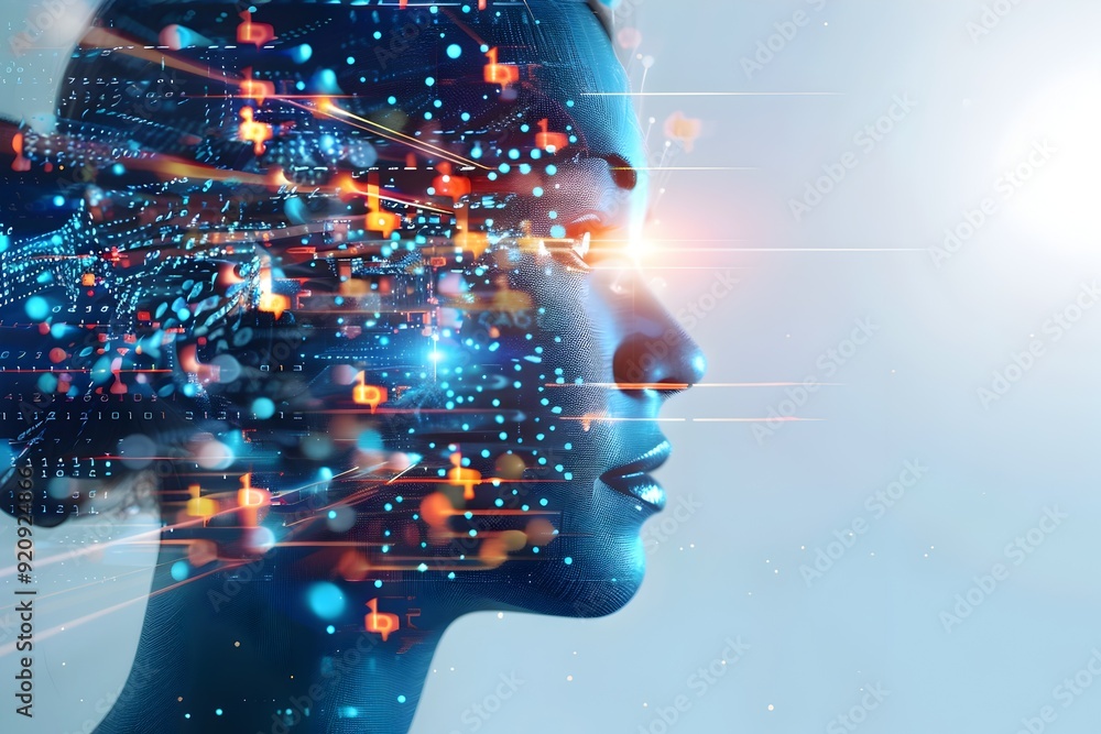 Poster digital mind - ai and data network.
