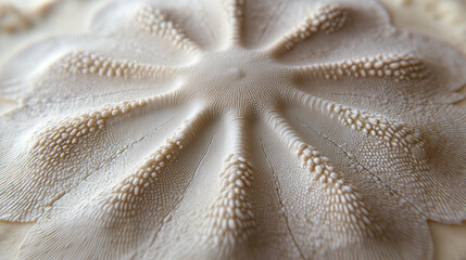 Close-up of intricate, textured seashell surface. ..