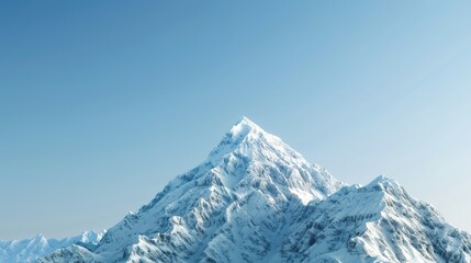 Obraz premium Majestic Snow-Capped Mountain Range Against Clear Blue Sky - Scenic Winter Landscape with Peaks Covered in Snow