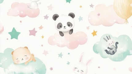 Fototapeta premium A delightful cute wallpaper featuring adorable animals