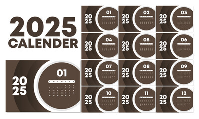 2025 Bold and Minimal Calendar Design