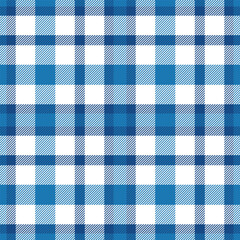 Plaid seamless pattern. Check blue color. Repeating tartan checks design. Repeated scottish fall flannel. Madras fabric print. Geometric wool lattice. Repeat abstract ekose woven. Vector illustration