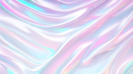 Holographic background seamless trendy iridescent light foil texture. Soft holographic pastel unicorn marble background pattern. Modern pearlescent blurry abstract swirl illustration.	
