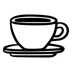 black and white hand drawn minimalist line art black and white coffee cup