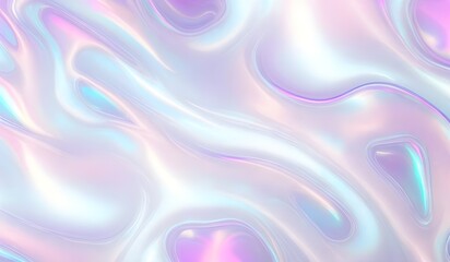 Obraz premium Holographic background seamless trendy iridescent light foil texture. Soft holographic pastel unicorn marble background pattern. Modern pearlescent blurry abstract swirl illustration. 