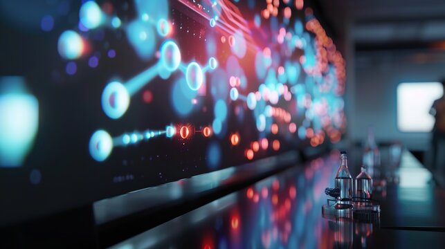  "Classroom with holographic display of scientific experiments in progress