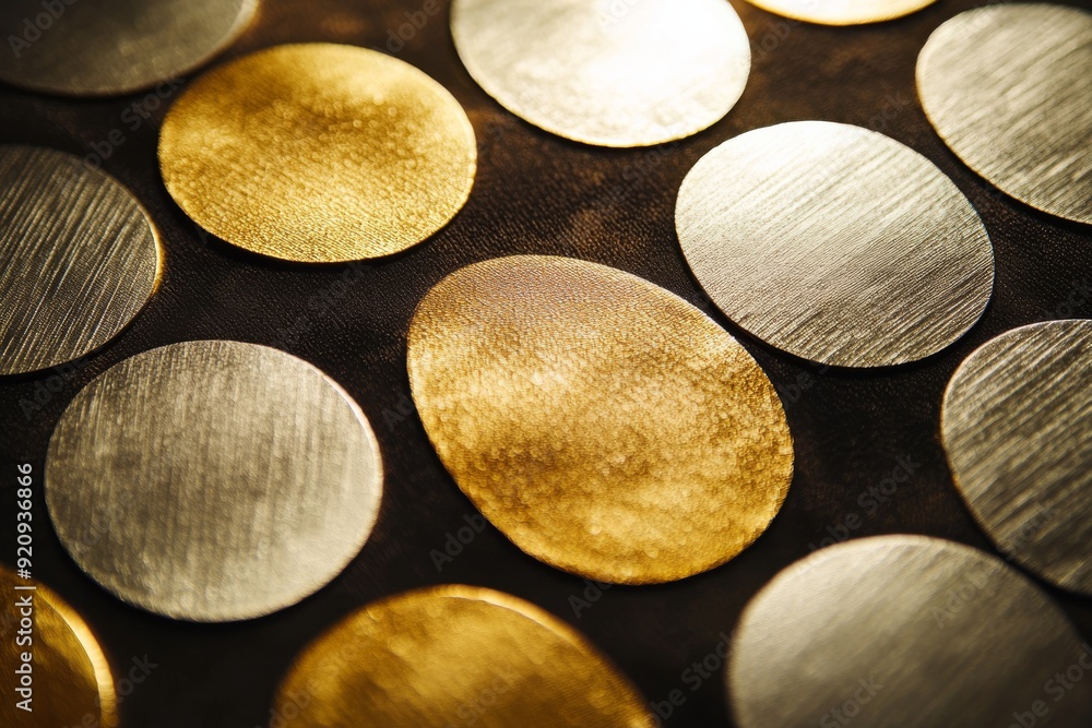 Poster a captivating blend of elegant gold and silver circular patterns creates a stunning visual display w