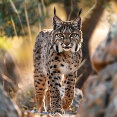 Obraz premium Beautiful Iberian Lynx in the Mediterranean Scrublands of Spain