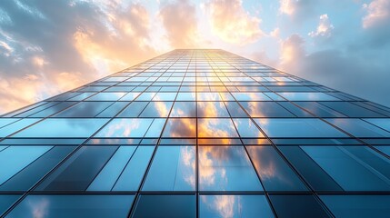 Modern and Futuristic Glass Building. Architecture concept